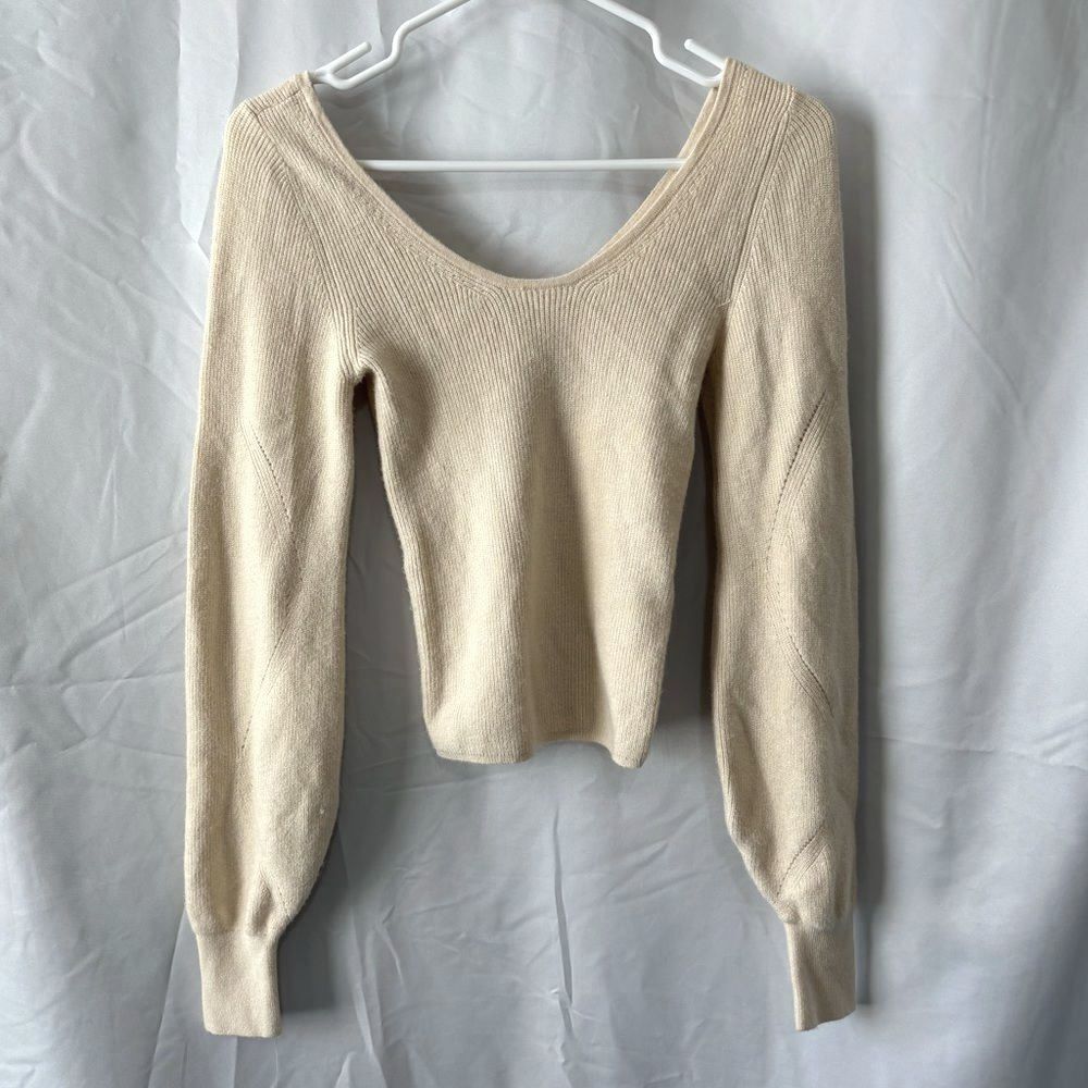 Abercrombie & Fitch Wide Neck Ballon-Sleeve Sweater XS